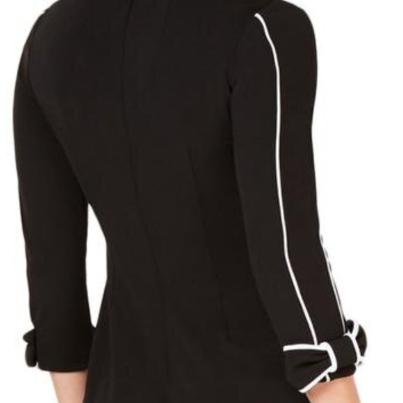 Calvin Klein Scuba Crepe V-Neck Bow Sleeves Sheath Dress - Picture 9 of 9